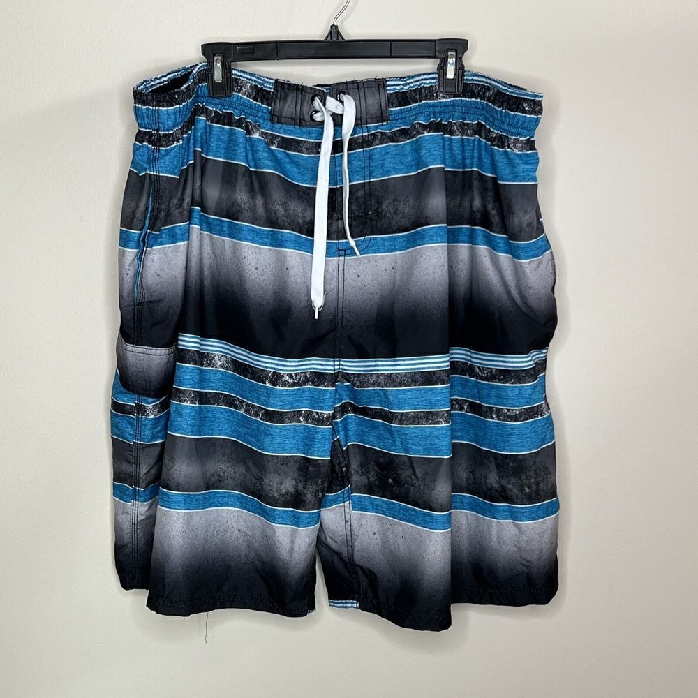 Kanu Surf Men's Board Swim Surf Shorts Aqua And Black  Size 5X